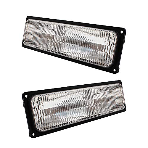 Brock Replacement Driver and Passenger Set Park Signal Front Marker Lights Compatible with 94-02 Tahoe C/K Pickup Suburban Yukon Blazer 5976837 5976838