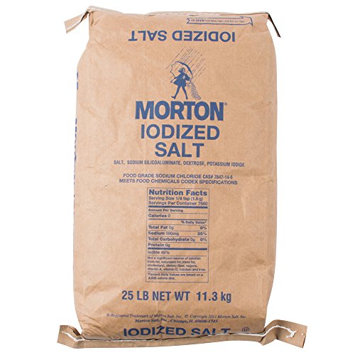 Morton Table Salt, Iodized, 25 Pound