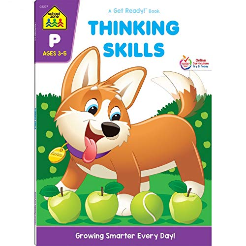 School Zone - Thinking Skills Workbook - 64 Pages, Ages 3 to 5, Preschool to Kindergarten, Problem-Solving, Logic & Reasoning Puzzles, and More ... Ready!™ Book Series) (Deluxe Edition 64-Page)