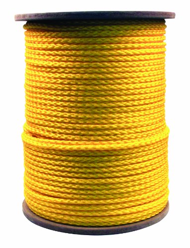 Rope King HBP-381000Y Hollow Braided Poly Rope - Yellow - 3/8 inch x 1,000 feet