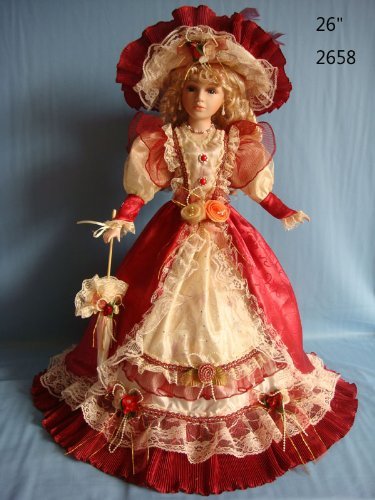 Jmisa 26 inch Umbrella Porcelain Dolls Victoria Style,2658C