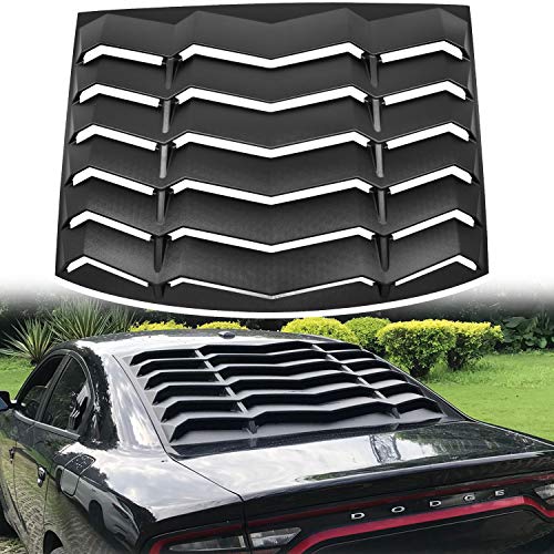 Bonbo Rear Window Louver Windshield Sun Shade Cover in GT Lambo Style ABS for Dodge Charger 2011-2020 Custom Fit (Matte Black)