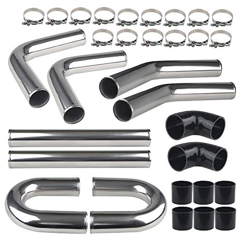 WATERWICH Universal 3' Inch Turbo Intercooler Piping U-Pipe Kit with Clamp & Coupler