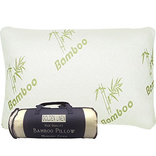 Bamboo Pillow Memory Foam - Stay Cool Removable Cover with Zipper - Hotel Quality Hypoallergenic Pillow Relieves Snoring,migraines, Insomnia, Neck Pain and Tmj, Also Help with Asthema (King)