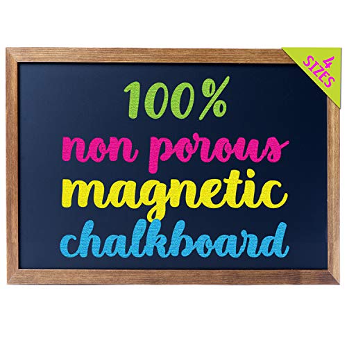 Cedar Markers 36'x24' Big Chalkboard with Wooden Frame. 100% Non-Porous Erasable Blackboard and Whiteboard for Liquid Chalk Markers. Magnet Board Chalk Board Decorative Chalkboard for Parties (36x24)
