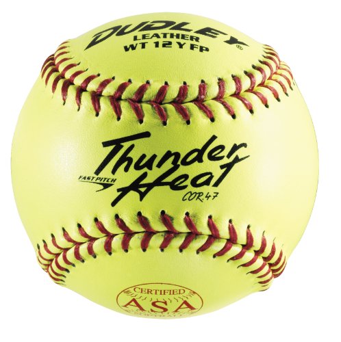 Dudley ASA Thunder Heat Fastpitch Softball - 12 Pack, Yellow (4A147YA)