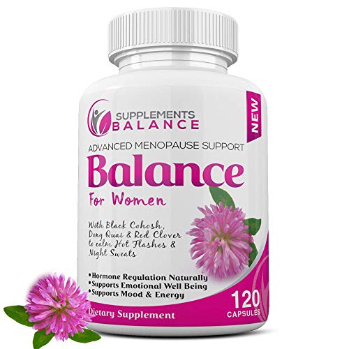 Hormone Balance & Menopause Relief for Women | 120 Capsules 2 Months of Hot Flash | Support for Women | Black Cohosh, Dong Quai, Sage, Red Clover, Licorice & Soy Isoflavones | Estrogen Pills for Women
