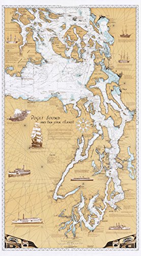 Sobay Map P001 - Puget Sound & San Juan Islands Chart - 30x54 Wall Map - Paper or Laminated (Paper)