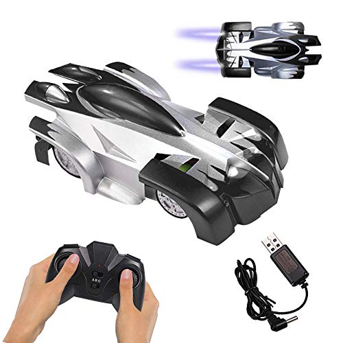 Remote Control Car,Wall Climbing Car,Gravity Defying 360 Degree Rotating Stunt RC Car with LED Light,Wall Climbing Land Dual-Mode Toy Car for Kids. (Black)