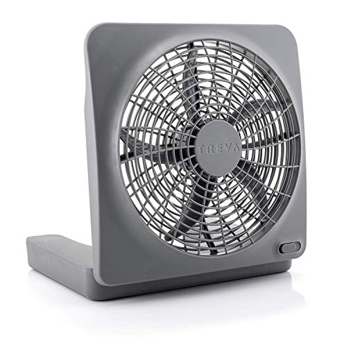 O2COOL Treva NEW 10' Battery Operated Fan with Adapter, Graphite