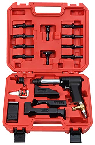 HRH-3X-777 Deluxe AIR Hammer KIT for Rivets. Includes: 4 Bucking Bars, 4 Cupped Universal Head BITS (3/32', 1/8', 5/32' & 3/16')