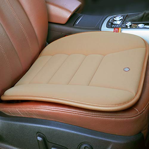 RaoRanDang Car Seat Cushion Pad For Car Driver Seat Office Chair Home Use Memory Foam Seat Cushion, Khaki