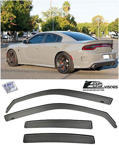 Extreme Online Store EOS Visors for 2011-2019 Dodge Charger | in-Channel Style Smoke Tinted Side Vents Rain Guard Window Deflectors