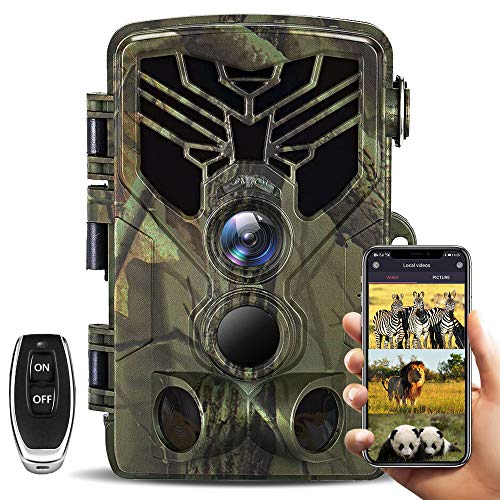 2020 UpgradeWiFi Trail Camera 20MP 1080P Waterproof Hunting Scouting Cam with 3 Infrared Sensors, 940nm IR LEDs Night Vision Motion Activated, 120° Wide Angle Lens, 0.2s Trigger Speed with 32GB Card