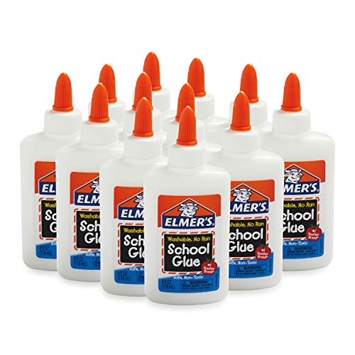 Elmer's Liquid School Glue, Washable, 4 Ounces Each , 12 Count - Great for Making Slime