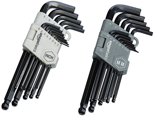AmazonBasics Hex Key Allen Wrench Set with Ball End - Set of 26