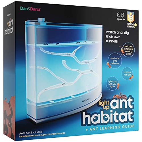 Light-up Ant Habitat for Kids – LED Ant Farm for Live Ants (not included) - Watch Ants Dig Their Own Ant House Tunnels - Ants Colony Toy with Nutrient Rich Gel - Science Toys Kit Gift for Boys & Girls