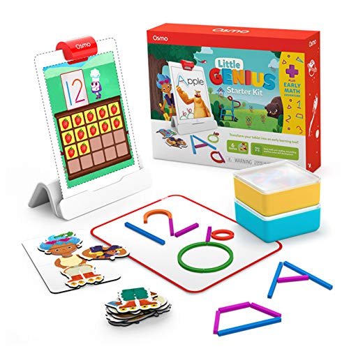 Osmo - Little Genius Starter Kit for iPad + Early Math Adventure - 6 Hands-On Educational Games - Ages 3-5 - Counting, Shapes, Phonics & Creativity iPad Base Included (Amazon Exclusive)