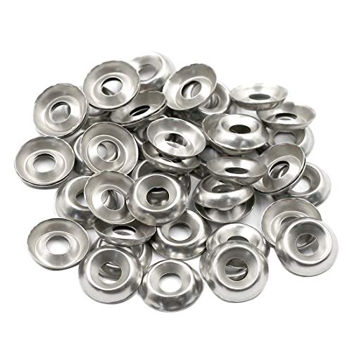 TOUHIA 50pcs #12 Finishing Washers Stainless Steel Cup Countersunk Washer