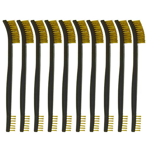 Motanar 10-Pack Double-Ended All Purpose Gun Cleaning Brushes 7' inch Brass Steel Nylon Bristle Brushes (Brass)