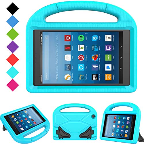 Kids Case for Fire HD 8 - TIRIN Light Weight Shock Proof Handle Kid –Proof Cover Kids Case for Amazon Fire HD 8 Tablet (7th and 8th Generation, 2017 and 2018 Release) NOT for 2020 Fire 8, Turquoise