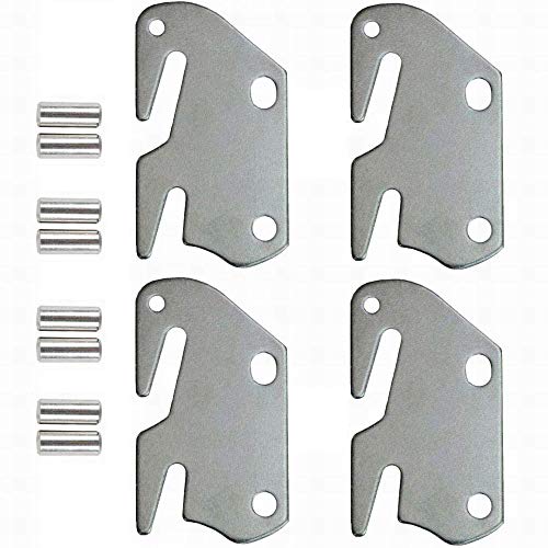 lusata Wooden Bed to Catch Hook Plates Bed Rail Brackets Hook Plates,Firmly Grasp Intended Replacement for Bed Set of 4