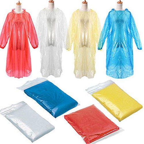20Pcs Disposable Rain Ponchos with Drawstring Hood for Adults,Iusun Raincoat Extra Thick Emergency Waterproof Rain Coat for Travel,Camping,Hiking,Concerts,Sport or Outdoors
