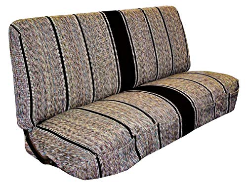 West Coast Auto Universal Baja Saddle Blanket Bench Full Size Seat Cover Fits Ford, Chevrolet, Dodge, and Full Size Pickup Trucks (Black)