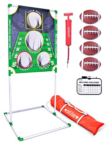 GoSports Red Zone Challenge Football Toss Game, Includes Target, 4 Footballs, Scoreboard and Case