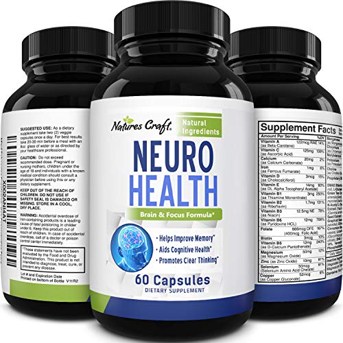 Nootropics Brain Supplement support - Memory Booster for Mind Focus Reduce Anxiety - DMAE Pills for concentration improve Brain function, Nuero & IQ with Bacopa Monnieri L-Glutamine for Men and Women