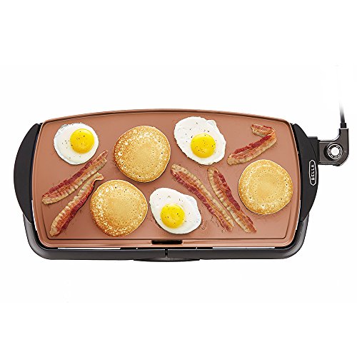 BELLA (14606) Copper Titanium Coated Non-Stick Electric Griddle, 10.5' x 20'