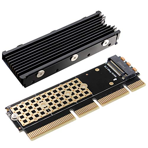 QIVYNSRY NVMe Adapter M.2 PCIe SSD to PCI-e x4/x8/x16 Converter Card with Heat Sink for M.2 (M Key) NVMe SSD 2280/2260/2242/2230