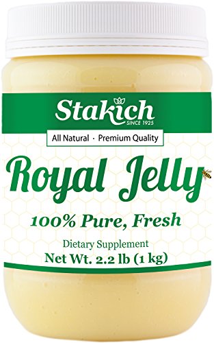 Stakich Fresh Royal Jelly - Pure, All Natural, Highest Quality - No Additives/Flavors/Preservatives Added - 1 KG (2.2 LB)