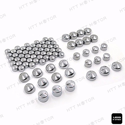 HTTMT MT247-022- 79 pcs Chrome Caps Dress Kit Compatible with 99-16 Harley Big Twins Engine Full Bolt Covers