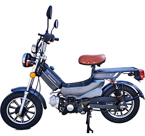 Generies Polymobil 49cc Gas Powered Moped Scooter Bike with Pedal for Adults (Gray)