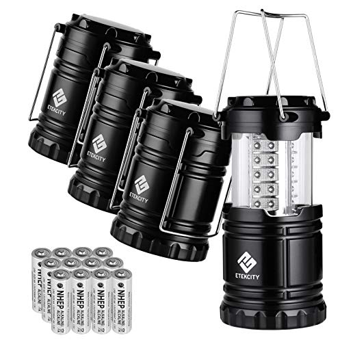 Etekcity Lantern Camping Lantern Battery Powered Lights for Power Outages, Home Emergency, Camping, Hiking, Hurricane, A Must Have Camping Accessories, Portable and Lightweight, Batteries Included