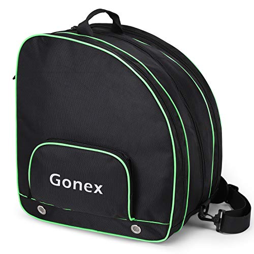 Gonex Upgraded Skate Bag for Inline Skates Roller Skates Quad Skates Ice Skates Ski Boots Helmet and Protective Gears with Multiple Pockets for Women Men Girls Boys, Black
