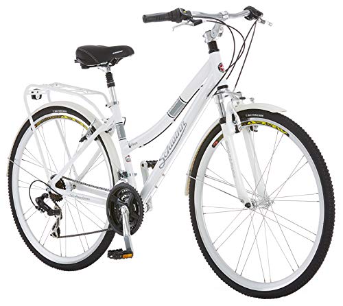 Schwinn Discover Hybrid Bike for Men and Women, 21-Speed, 28-inch Wheels, 16-inch/Small Frame, White