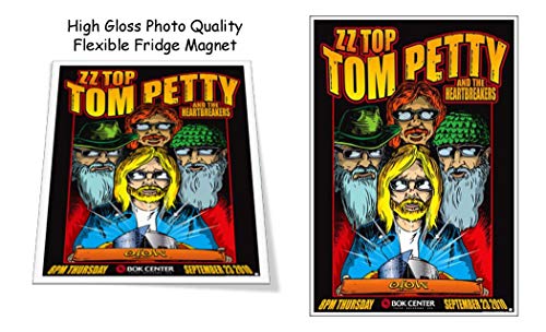 Tom Petty ZZ Top 2010 Concert Poster 3'X4' Flexible Fridge Magnet, and Vinyl Stickers