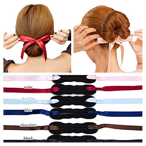 6 PCS Bun Maker Hair Bun Shapers Women Girls Beauty Crown and Donut Maker Donut Hair Style Hair Roller Headband Magic DIY Curler Roller Hair Style Styling Tool Party Hair Accessories