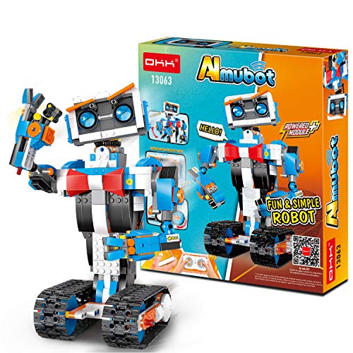 okk STEM Robot Building Block Toy for Kids, Remote and APP Controlled Engineering Science Educational Assembling Learning Kits Intelligent Rechargeable Creative Set for Boys Girls Gift (635 Pieces)