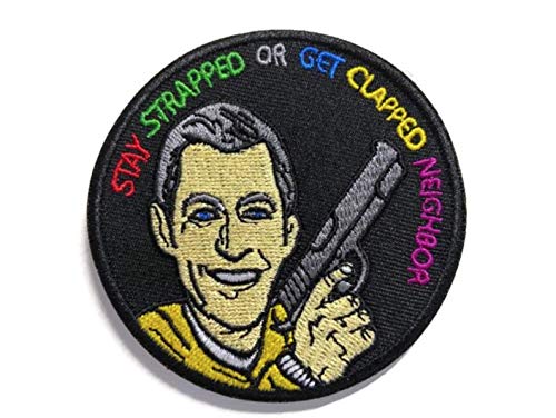 Fat Body Tactical Mister Neighbor Stay Strapped or Get Clapped Hook Back Morale Patch 2A