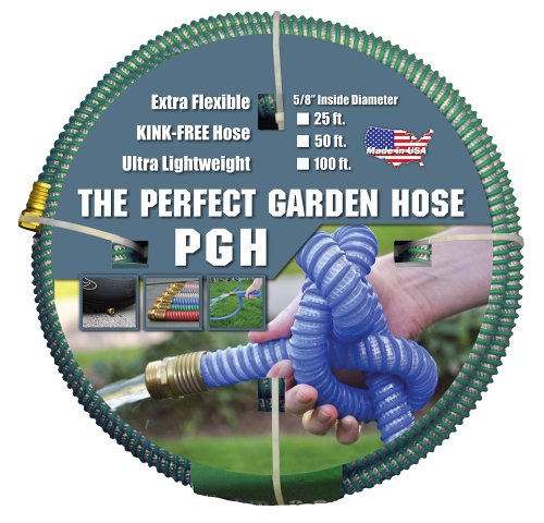 Tuff-Guard The Perfect Garden Hose, Kink Proof Garden Hose Assembly, Green, 5/8' Male x Female GHT Connection, 5/8' ID, 50 Foot Length