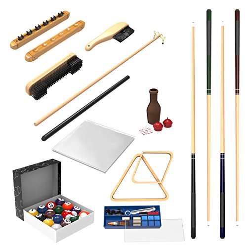 Pool Table Accessory 32 Piece Kit- Billiards Balls, Cues, Stick Repair, Roman Rack, Table Brush, Table Cover, Tally Bottle by Trademark Gameroom