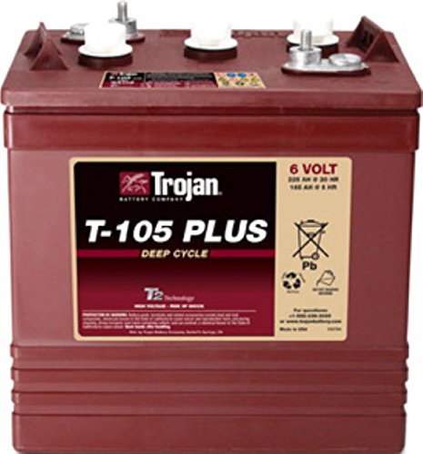 4 X TROJAN BATTERY T-105 PLUS 6V DEEP CYCLE FLOODED 225 Ah.