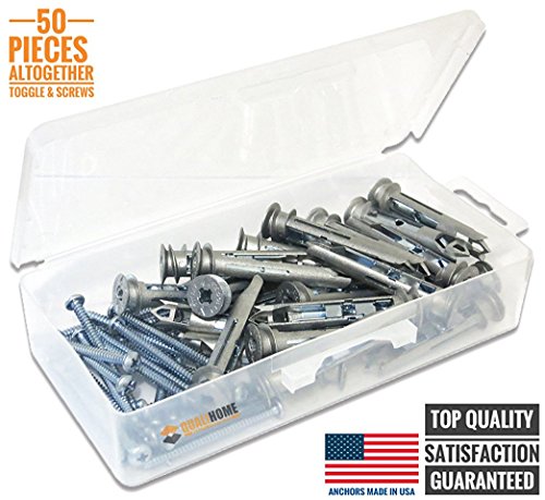 Heavy Duty Self-Drilling Toggle Anchors for Drywall with Screws Kit, Zinc