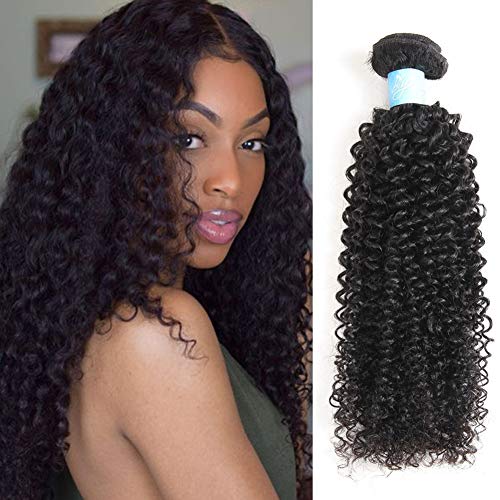 BLY 7A Mongolian Virgin Kinky Curly Human Hair Bundles Extensions 3 Bundles Unprocessed Curly Weave Natural Black Hair (8/10/12 Inch)