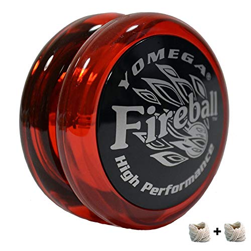 Yomega Fireball - Professional Responsive Transaxle Yoyo, Great For Kids And Beginners To Perform Like Pros + Extra 2 Strings & 3 Month Warranty (Dark Red)