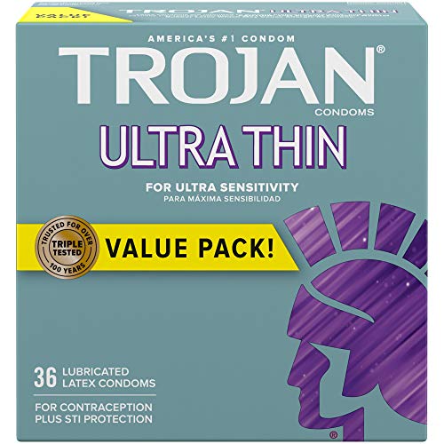 Trojan Ultra Thin Lubricated Condoms, 36 Count (Pack of 1)