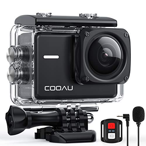 COOAU Native 4K 60fps 20MP Wi-Fi Action Sports Camera with 8XZoom Upgraded EIS Anti-Shake 40M Waterproof Underwater Case 170° Adjustable Wide Angle External Microphone 2x1350mAh Batteries